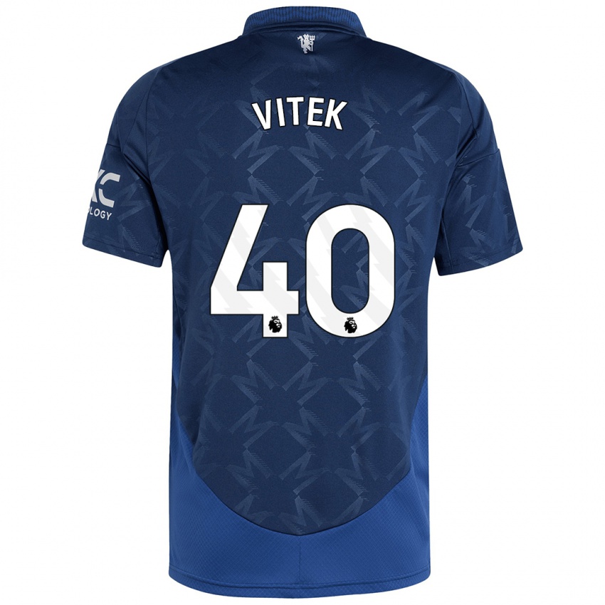 Gyermek Radek Vitek #40 Indigó Idegenbeli Jersey 2024/25 Mez Póló Ing