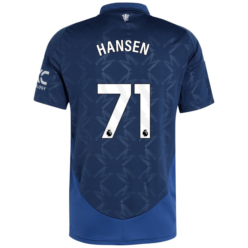 Gyermek Isak Hansen-Aaroen #71 Indigó Idegenbeli Jersey 2024/25 Mez Póló Ing