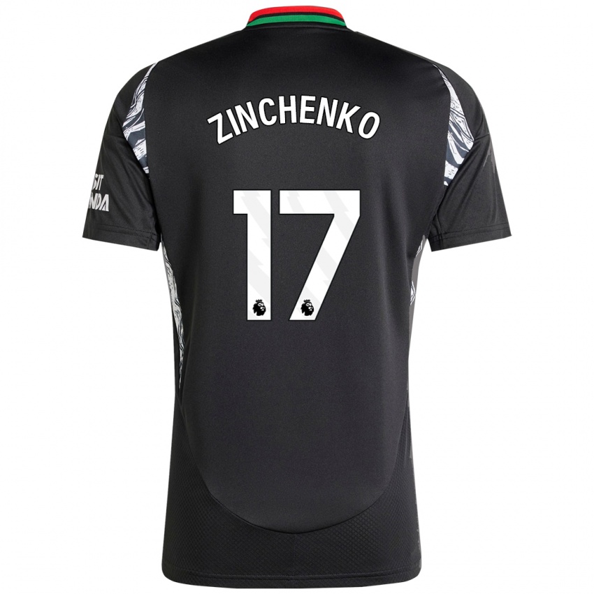 Gyermek Oleksandr Zinchenko #17 Fekete Idegenbeli Jersey 2024/25 Mez Póló Ing