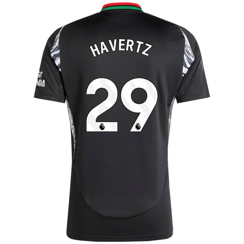 Gyermek Kai Havertz #29 Fekete Idegenbeli Jersey 2024/25 Mez Póló Ing