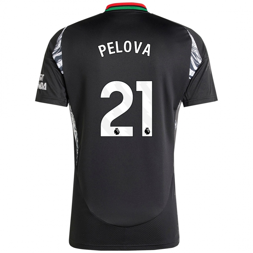 Gyermek Victoria Pelova #21 Fekete Idegenbeli Jersey 2024/25 Mez Póló Ing