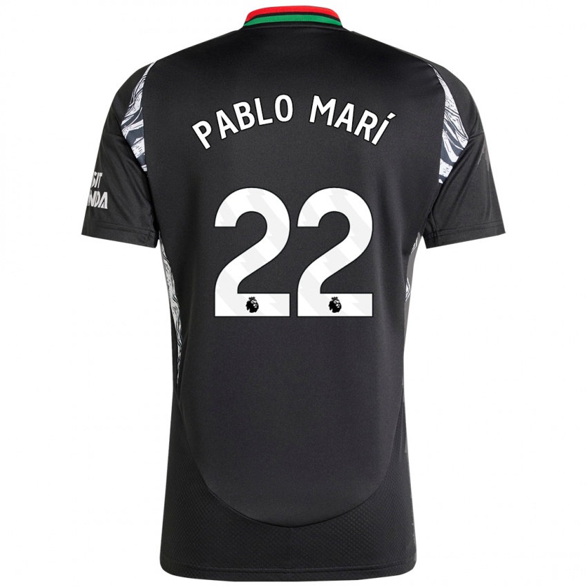 Gyermek Pablo Mari #22 Fekete Idegenbeli Jersey 2024/25 Mez Póló Ing