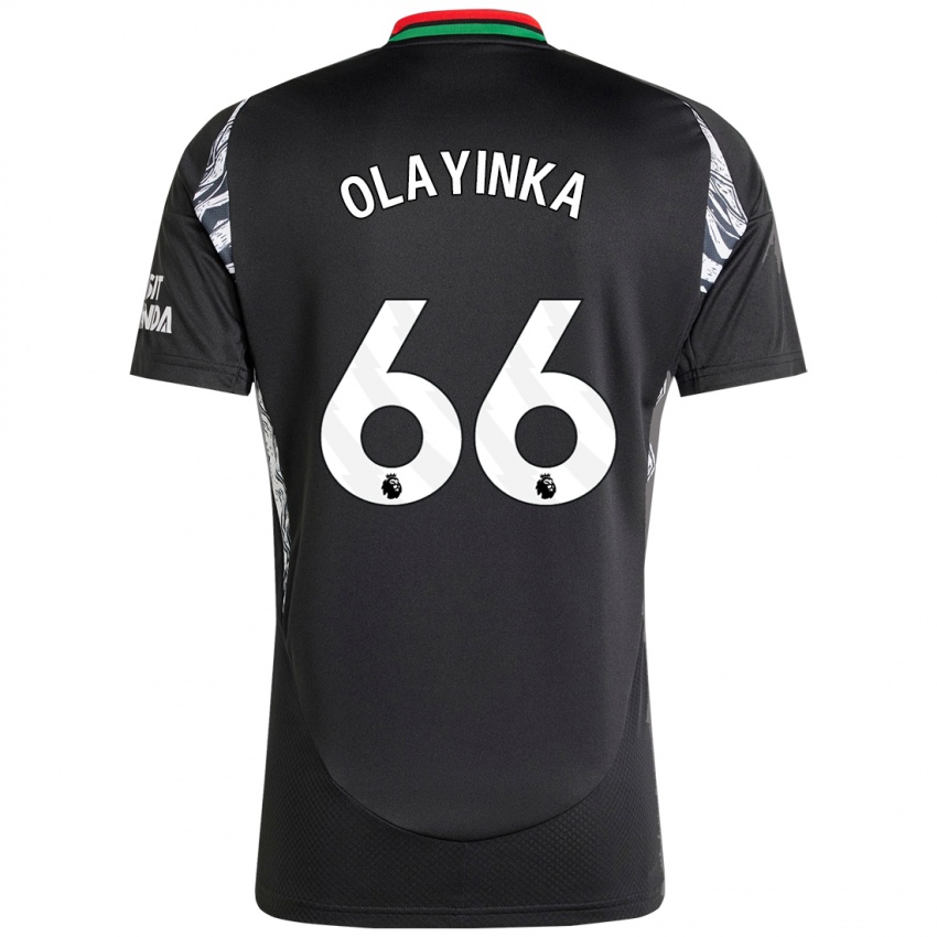 Gyermek James Olayinka #66 Fekete Idegenbeli Jersey 2024/25 Mez Póló Ing