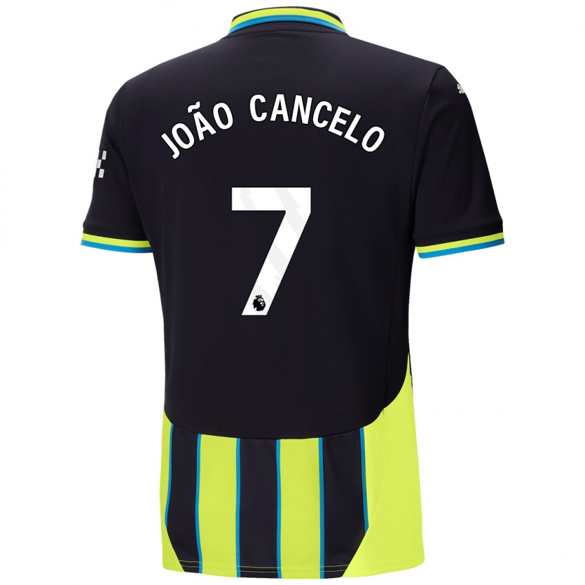 Gyermek Joao Cancelo #7 Kék Sárga Idegenbeli Jersey 2024/25 Mez Póló Ing