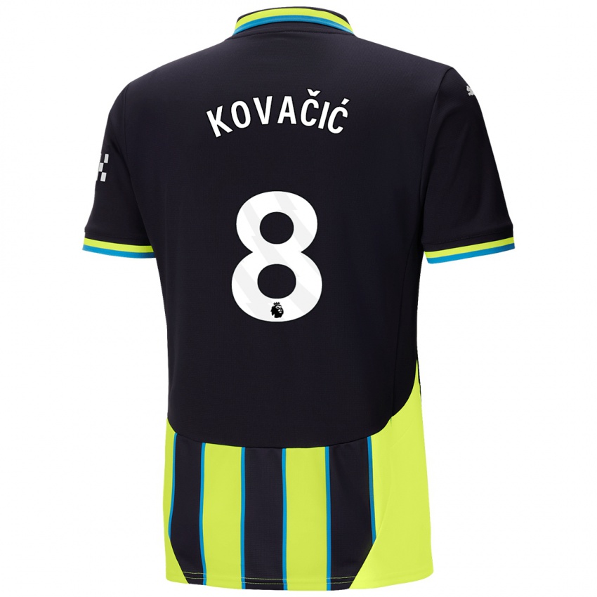 Gyermek Mateo Kovacic #8 Kék Sárga Idegenbeli Jersey 2024/25 Mez Póló Ing