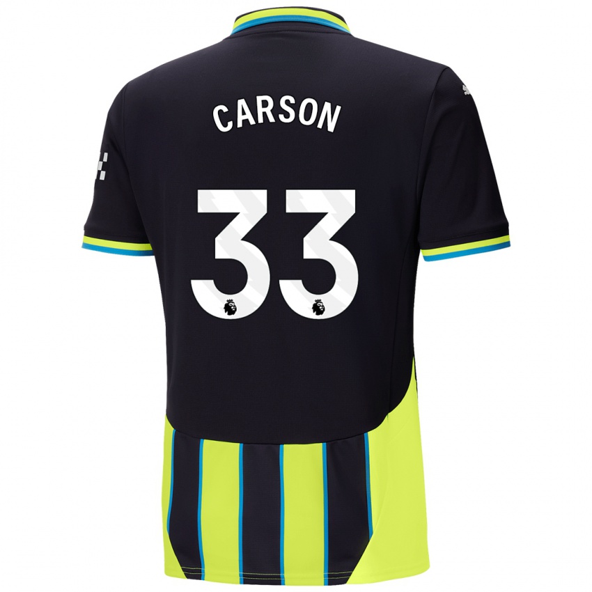 Gyermek Scott Carson #33 Kék Sárga Idegenbeli Jersey 2024/25 Mez Póló Ing