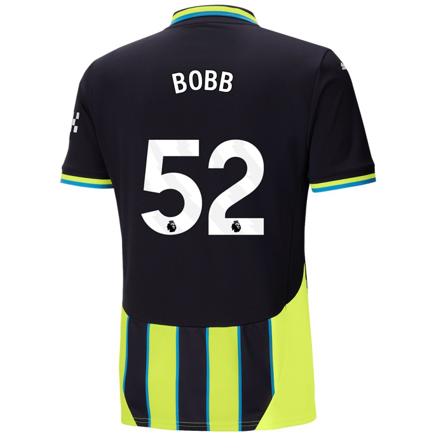 Gyermek Oscar Bobb #52 Kék Sárga Idegenbeli Jersey 2024/25 Mez Póló Ing