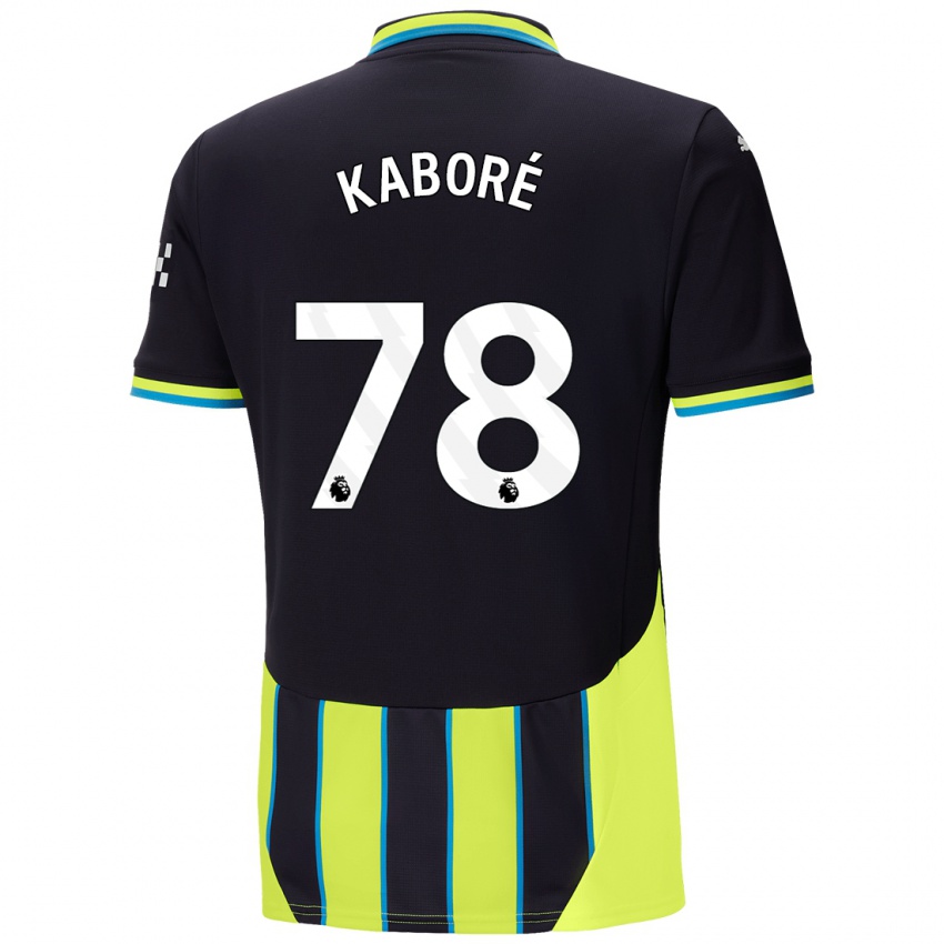 Gyermek Issa Kabore #78 Kék Sárga Idegenbeli Jersey 2024/25 Mez Póló Ing