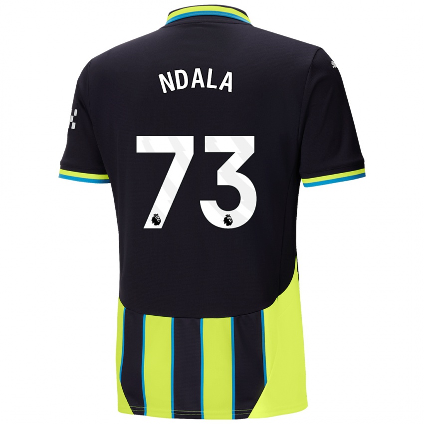 Gyermek Joel Ndala #73 Kék Sárga Idegenbeli Jersey 2024/25 Mez Póló Ing