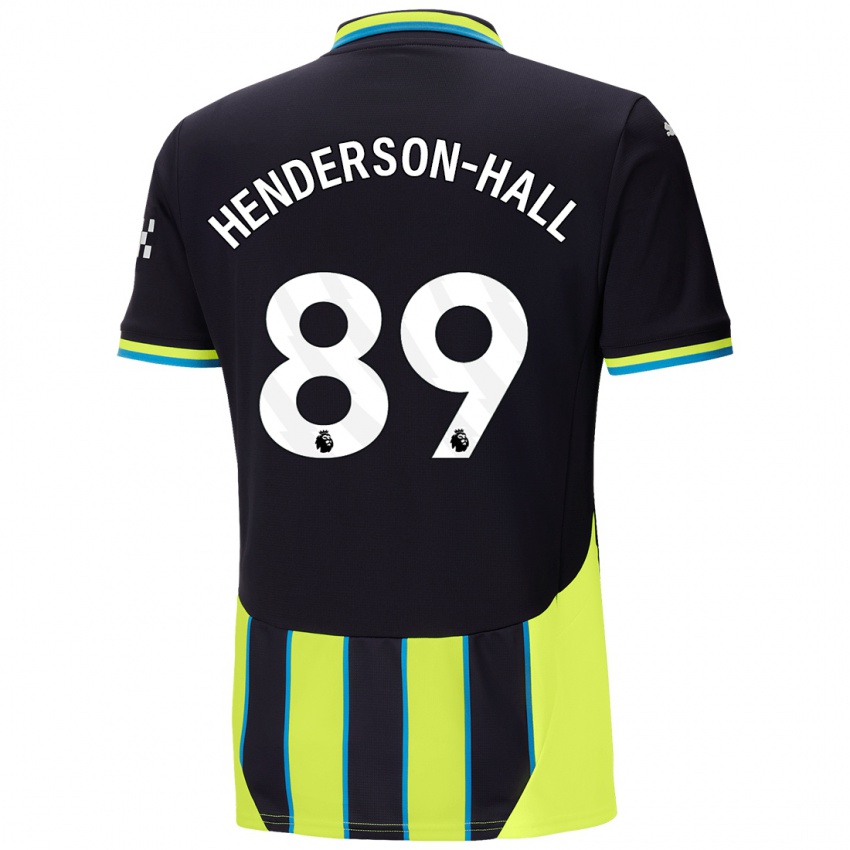 Gyermek Matty Henderson-Hall #89 Kék Sárga Idegenbeli Jersey 2024/25 Mez Póló Ing