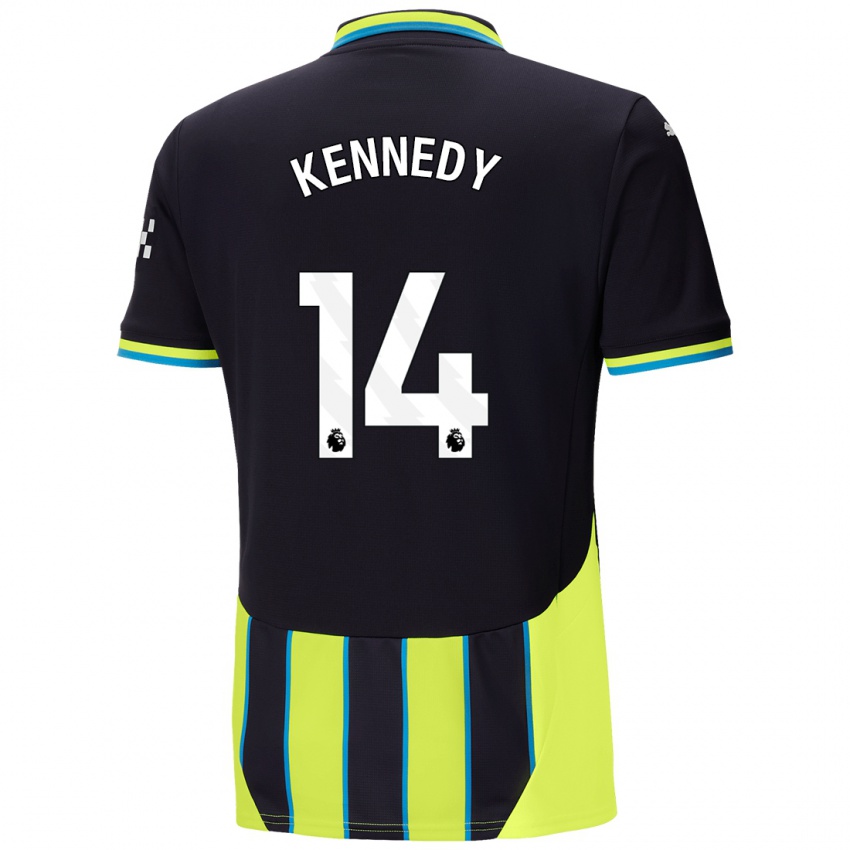 Gyermek Alanna Kennedy #14 Kék Sárga Idegenbeli Jersey 2024/25 Mez Póló Ing