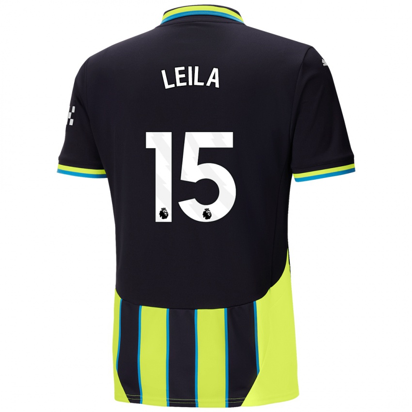 Gyermek Leila Ouahabi #15 Kék Sárga Idegenbeli Jersey 2024/25 Mez Póló Ing