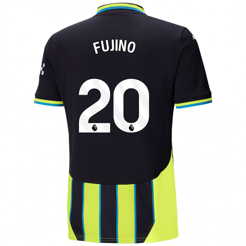 Gyermek Aoba Fujino #20 Kék Sárga Idegenbeli Jersey 2024/25 Mez Póló Ing