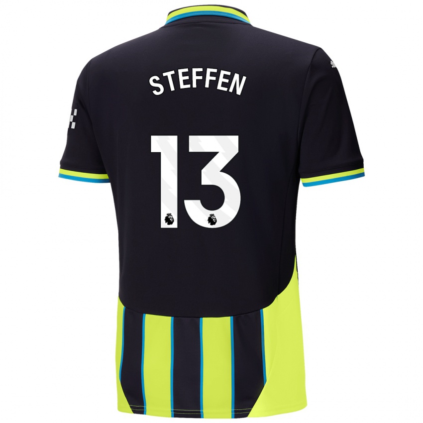 Gyermek Zack Steffen #13 Kék Sárga Idegenbeli Jersey 2024/25 Mez Póló Ing