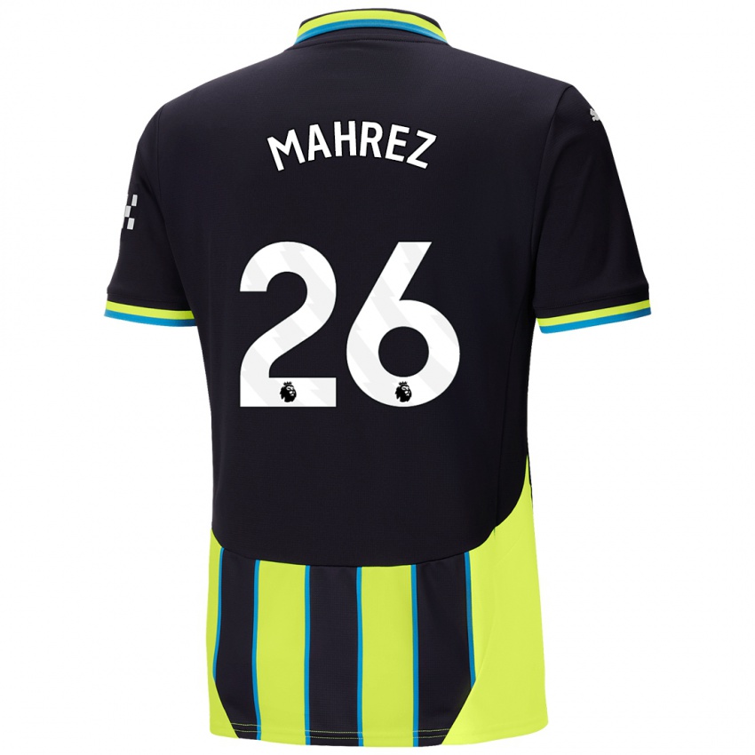 Gyermek Riyad Mahrez #26 Kék Sárga Idegenbeli Jersey 2024/25 Mez Póló Ing