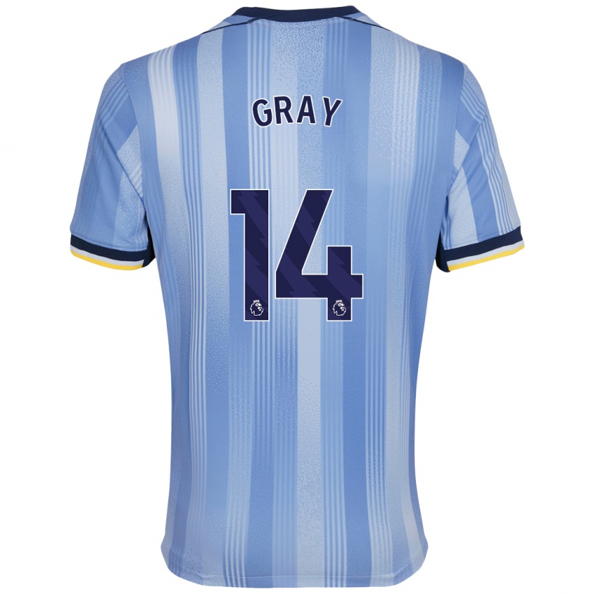 Gyermek Archie Gray #14 Világoskék Idegenbeli Jersey 2024/25 Mez Póló Ing