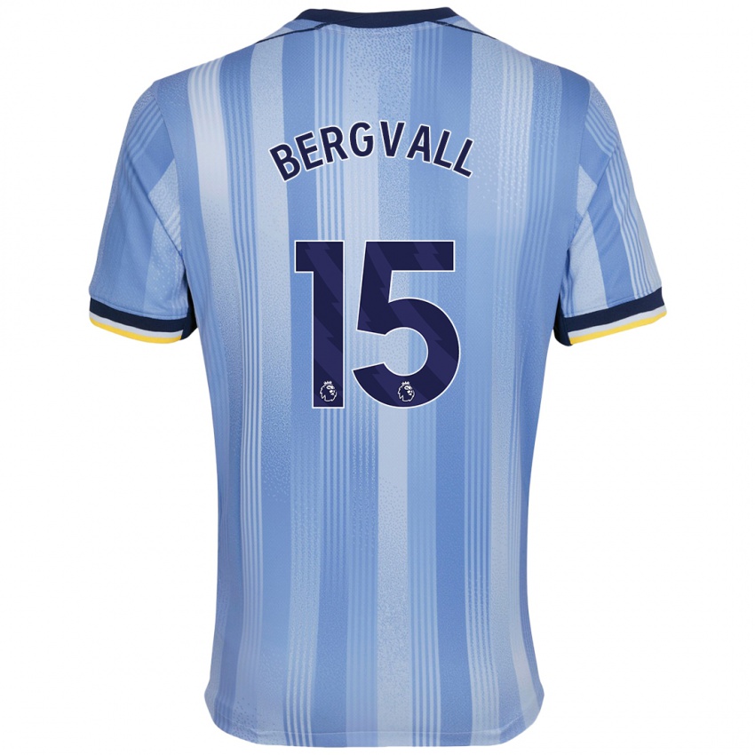 Gyermek Lucas Bergvall #15 Világoskék Idegenbeli Jersey 2024/25 Mez Póló Ing