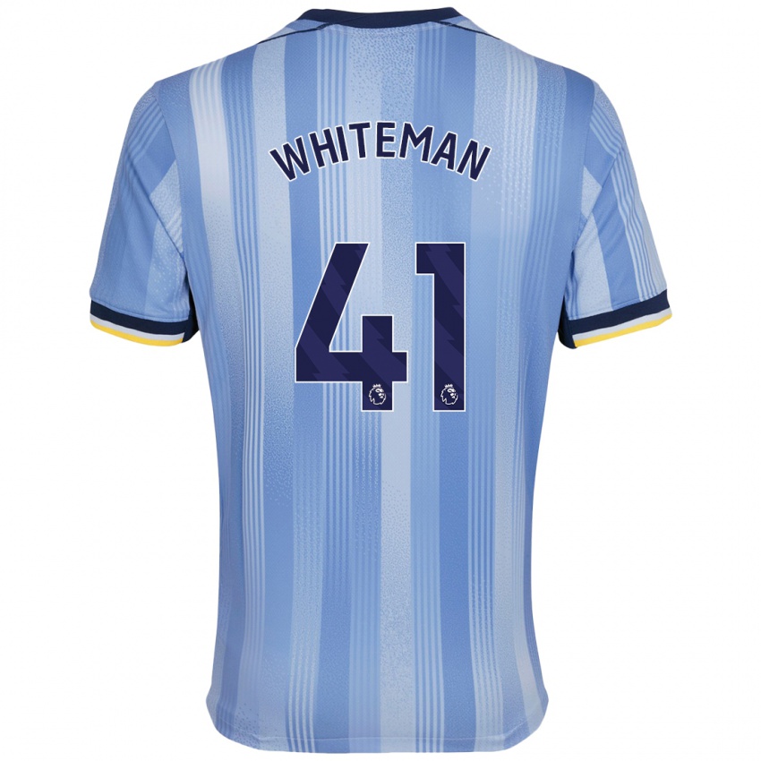 Gyermek Alfie Whiteman #41 Világoskék Idegenbeli Jersey 2024/25 Mez Póló Ing