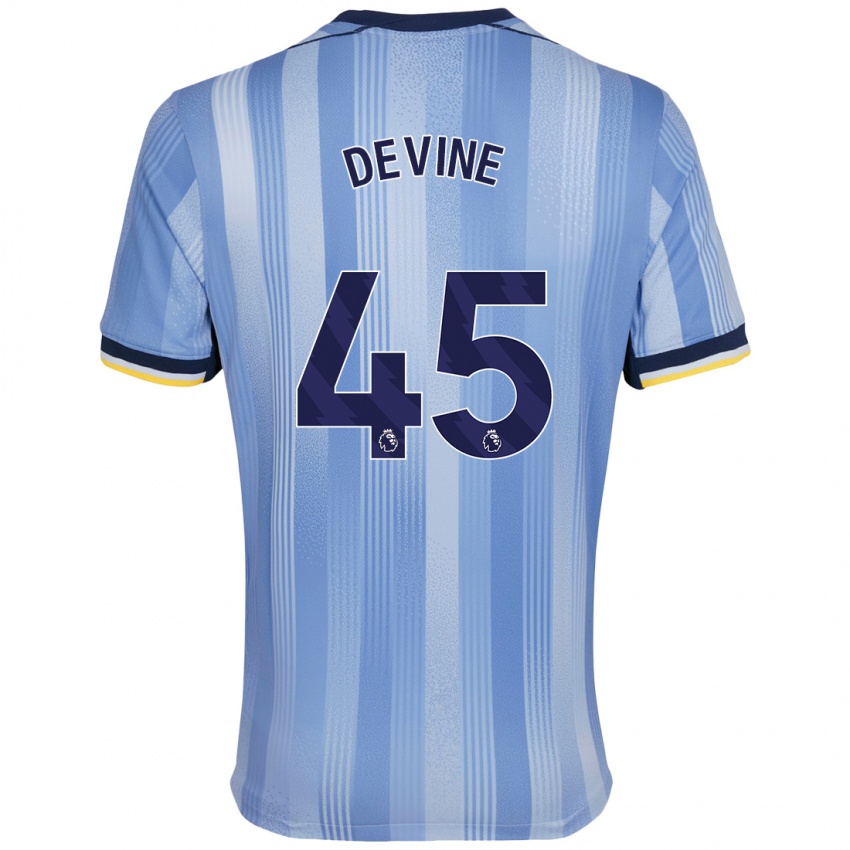 Gyermek Alfie Devine #45 Világoskék Idegenbeli Jersey 2024/25 Mez Póló Ing