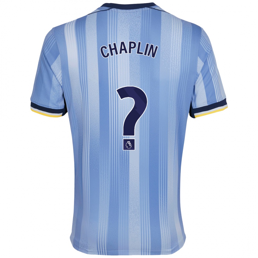 Gyermek Archie Chaplin #0 Világoskék Idegenbeli Jersey 2024/25 Mez Póló Ing