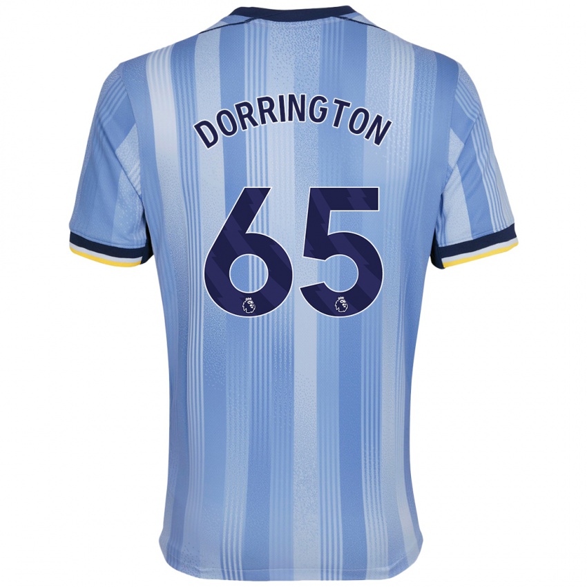 Gyermek Alfie Dorrington #65 Világoskék Idegenbeli Jersey 2024/25 Mez Póló Ing