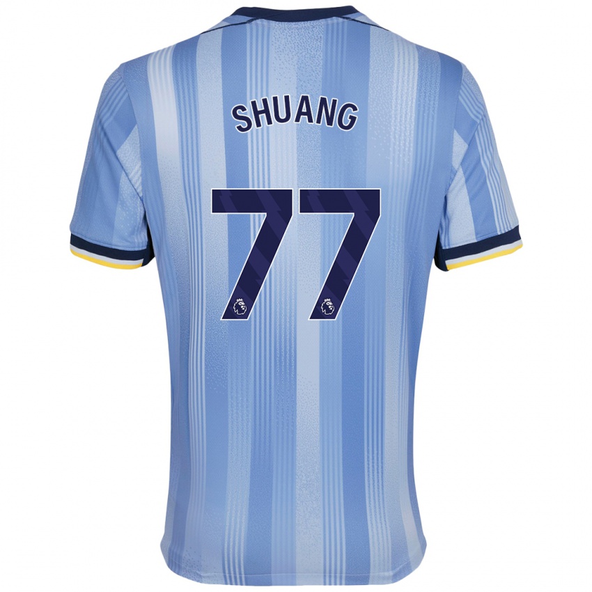 Gyermek Wang Shuang #77 Világoskék Idegenbeli Jersey 2024/25 Mez Póló Ing