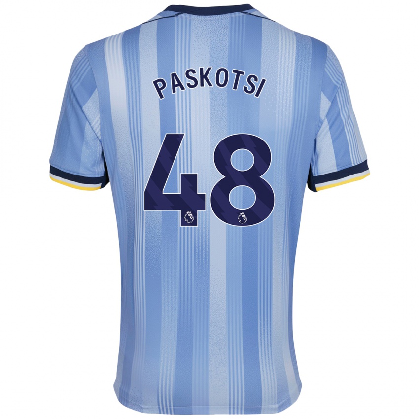 Gyermek Maksim Paskotsi #48 Világoskék Idegenbeli Jersey 2024/25 Mez Póló Ing