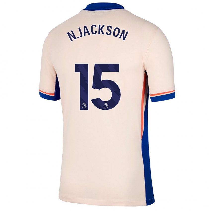 Gyermek Nicolas Jackson #15 Világos Bézs Idegenbeli Jersey 2024/25 Mez Póló Ing