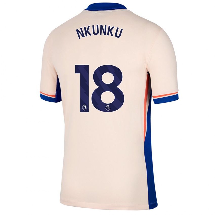 Gyermek Christopher Nkunku #18 Világos Bézs Idegenbeli Jersey 2024/25 Mez Póló Ing