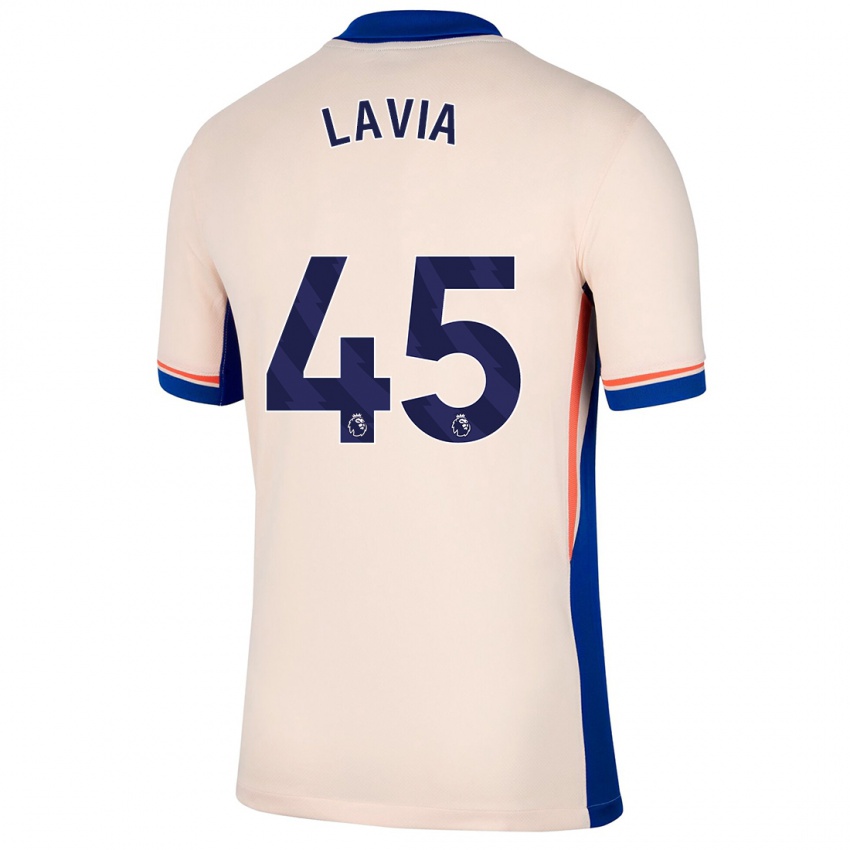 Gyermek Romeo Lavia #45 Világos Bézs Idegenbeli Jersey 2024/25 Mez Póló Ing