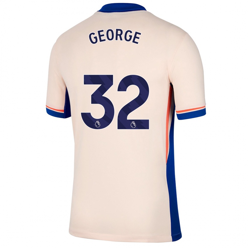 Gyermek Tyrique George #32 Világos Bézs Idegenbeli Jersey 2024/25 Mez Póló Ing