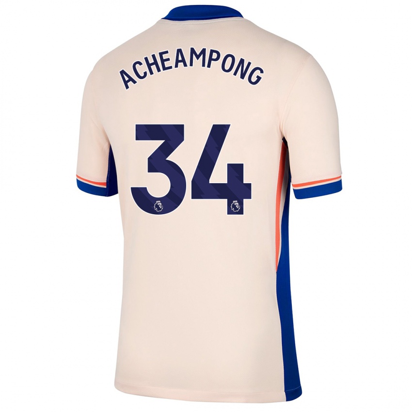 Gyermek Josh Acheampong #34 Világos Bézs Idegenbeli Jersey 2024/25 Mez Póló Ing