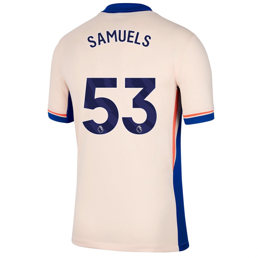 Gyermek Ishé Samuels-Smith #53 Világos Bézs Idegenbeli Jersey 2024/25 Mez Póló Ing