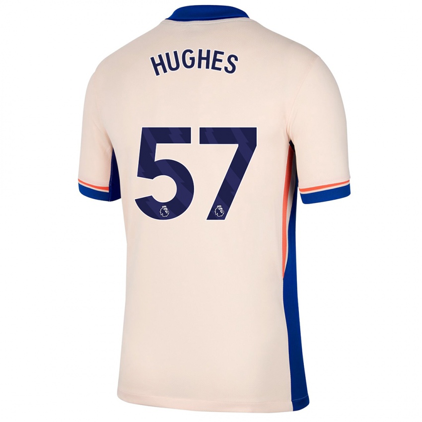 Gyermek Brodi Hughes #57 Világos Bézs Idegenbeli Jersey 2024/25 Mez Póló Ing