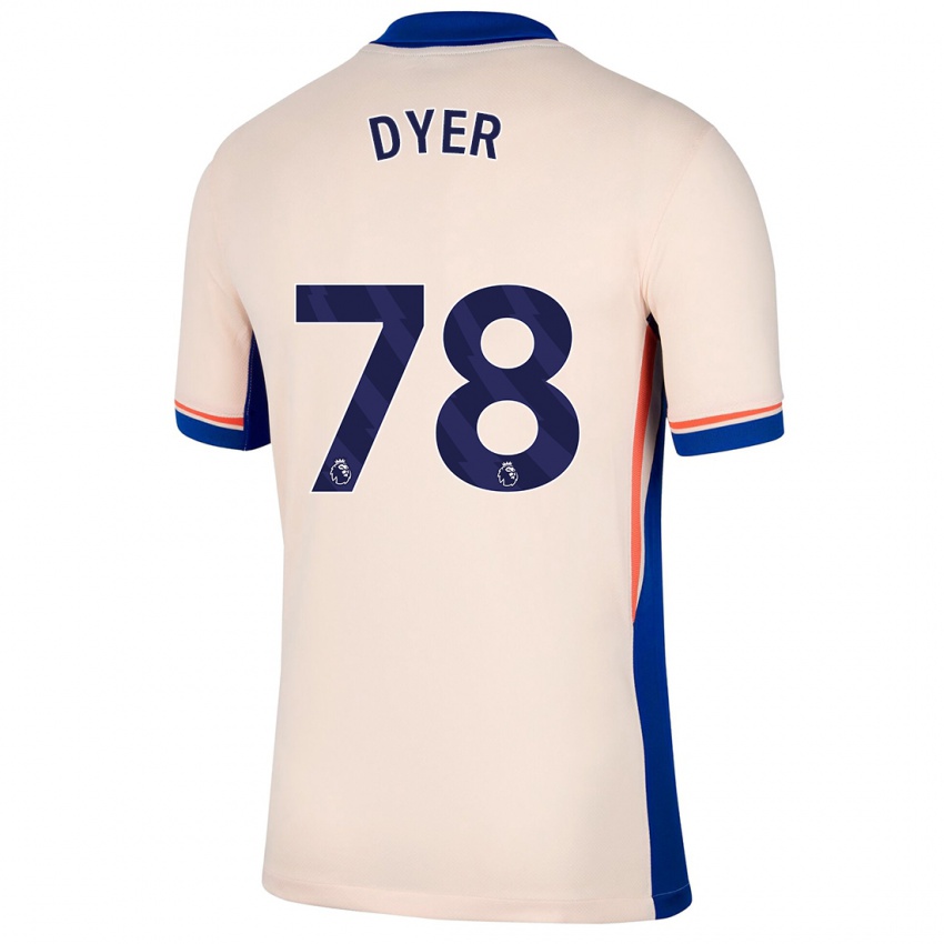 Gyermek Kiano Dyer #78 Világos Bézs Idegenbeli Jersey 2024/25 Mez Póló Ing