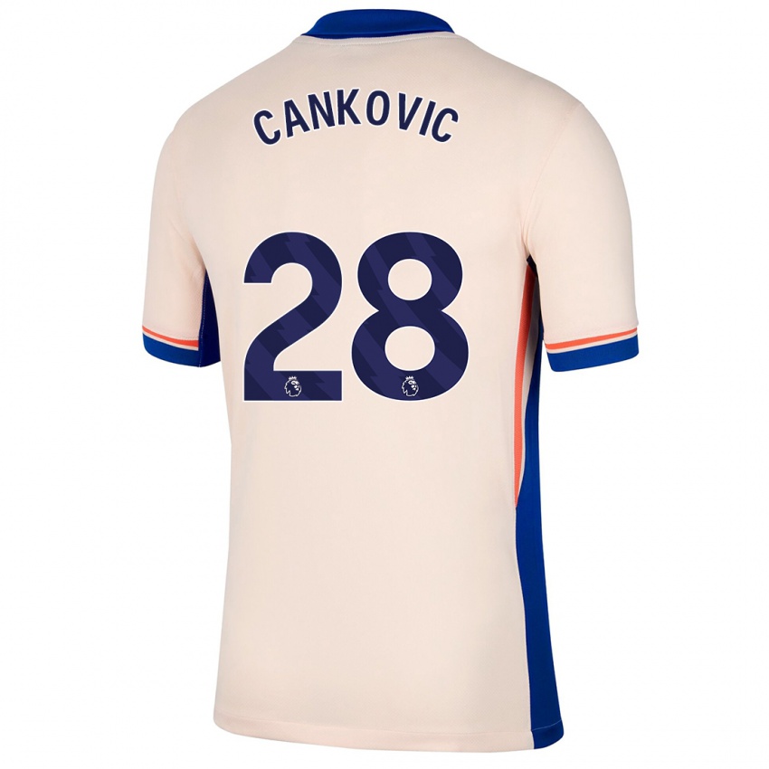 Gyermek Jelena Čanković #28 Világos Bézs Idegenbeli Jersey 2024/25 Mez Póló Ing