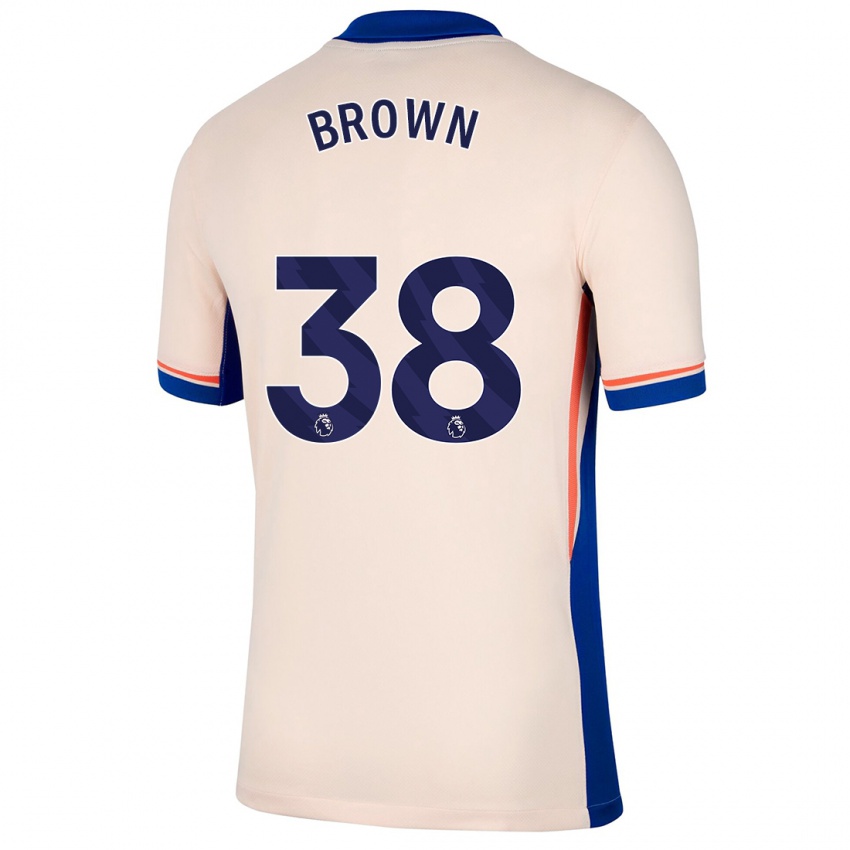 Gyermek Cerys Brown #38 Világos Bézs Idegenbeli Jersey 2024/25 Mez Póló Ing