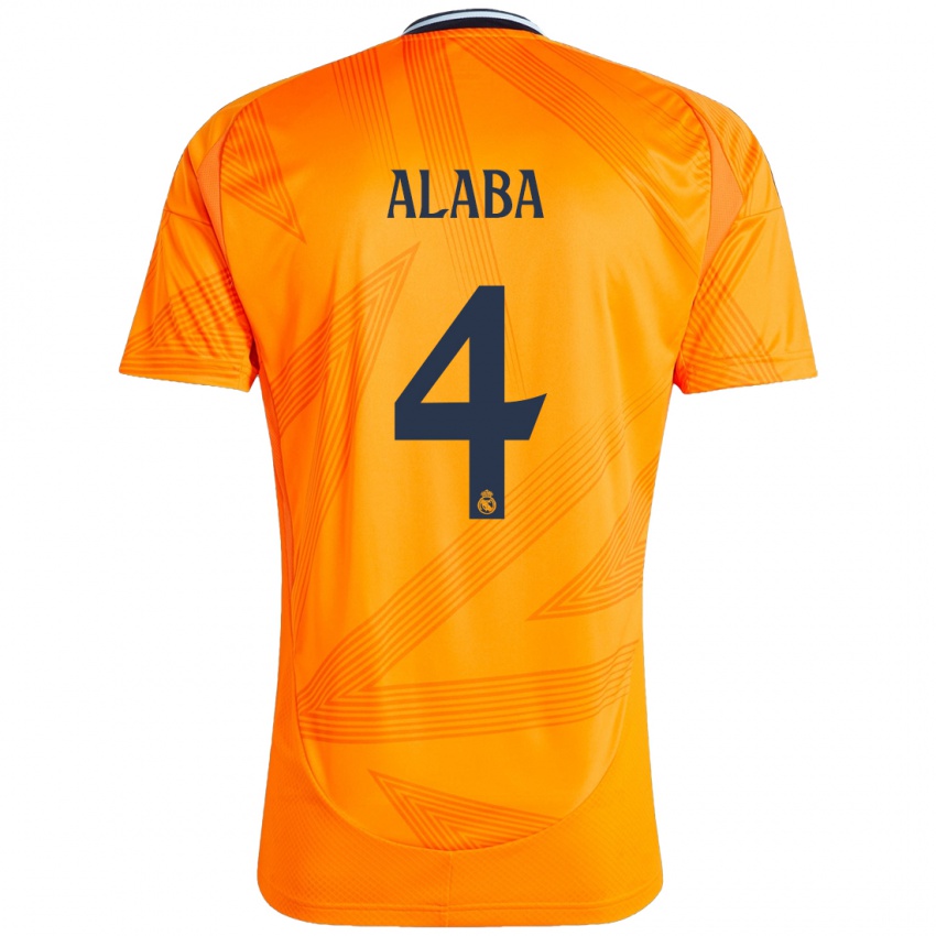 Gyermek David Alaba #4 Narancs Idegenbeli Jersey 2024/25 Mez Póló Ing