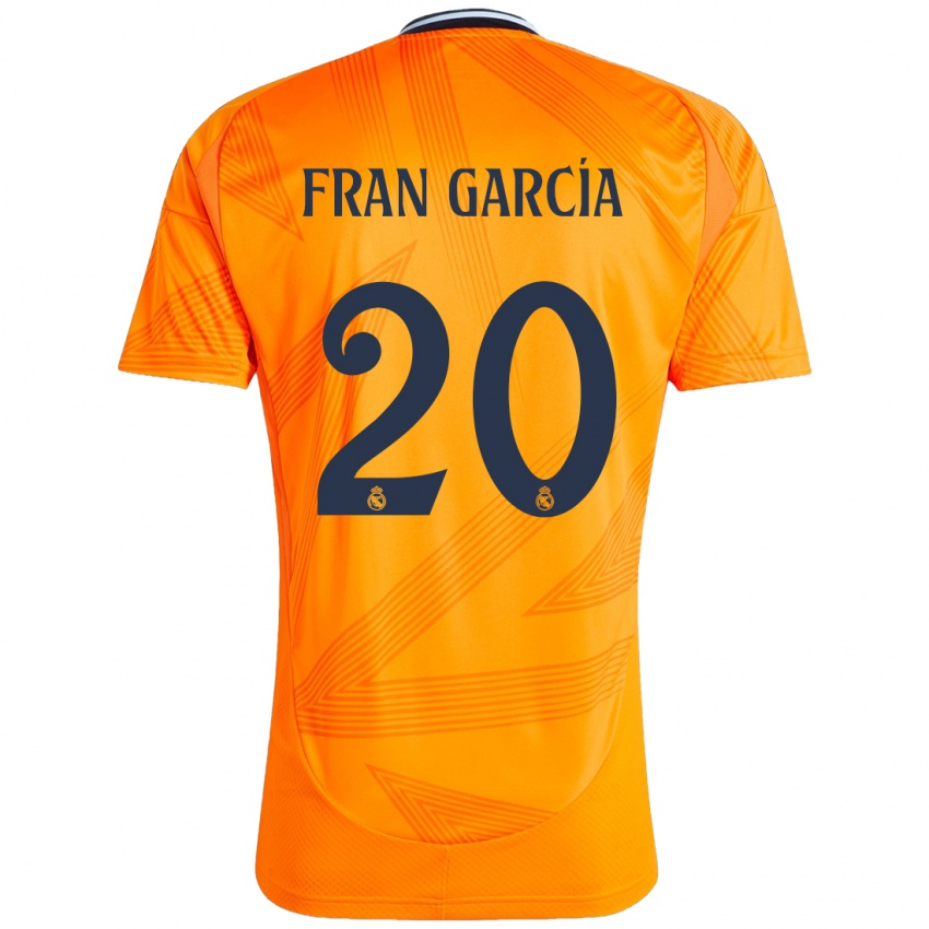 Gyermek Fran García #20 Narancs Idegenbeli Jersey 2024/25 Mez Póló Ing