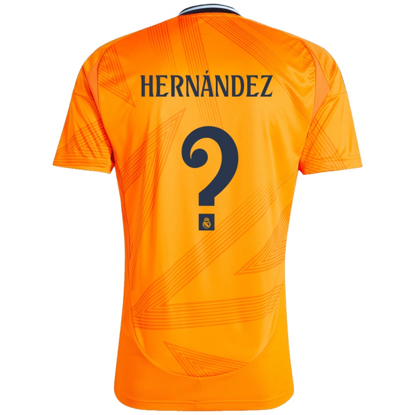 Gyermek Enaitz Hernández #0 Narancs Idegenbeli Jersey 2024/25 Mez Póló Ing