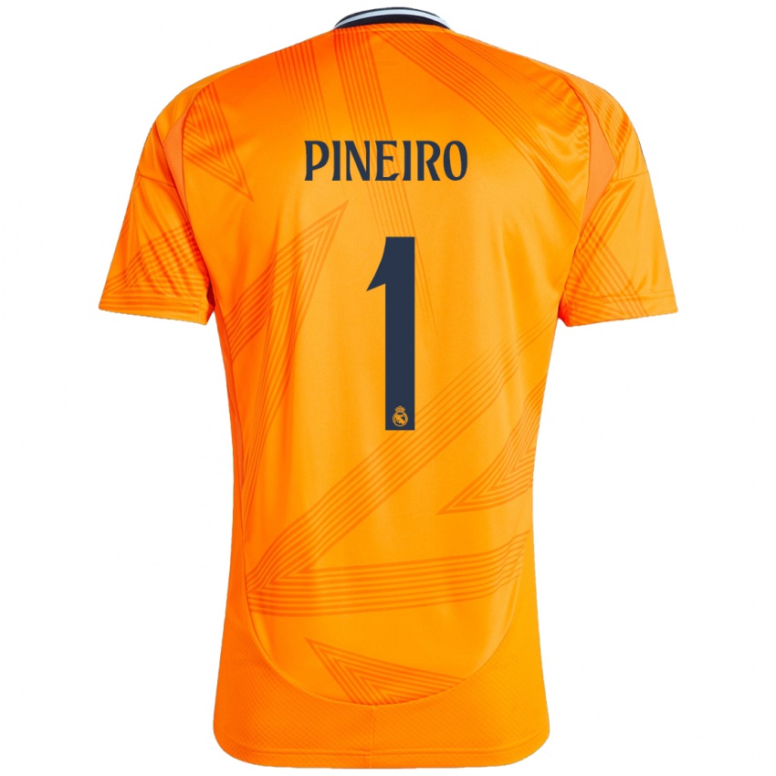 Gyermek Diego Pineiro #1 Narancs Idegenbeli Jersey 2024/25 Mez Póló Ing