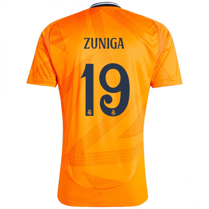 Gyermek Loren Zúñiga #19 Narancs Idegenbeli Jersey 2024/25 Mez Póló Ing