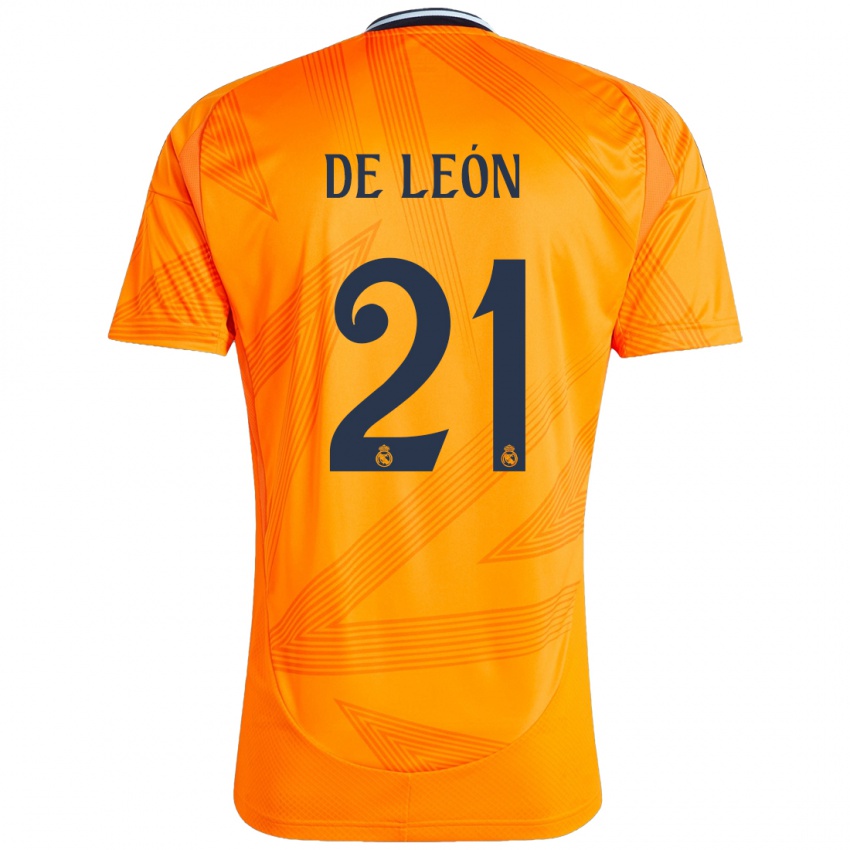 Gyermek Jeremy De León #21 Narancs Idegenbeli Jersey 2024/25 Mez Póló Ing