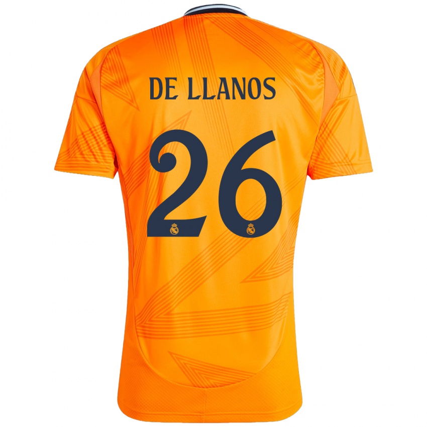 Gyermek Hugo De Llanos #26 Narancs Idegenbeli Jersey 2024/25 Mez Póló Ing