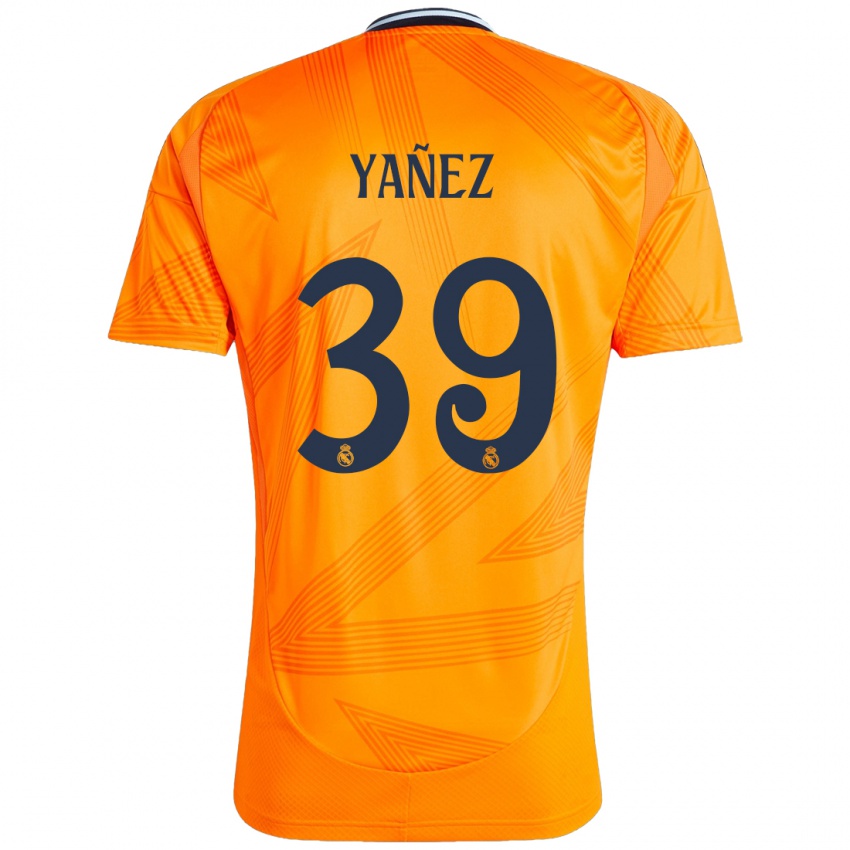 Gyermek Daniel Yañez #39 Narancs Idegenbeli Jersey 2024/25 Mez Póló Ing