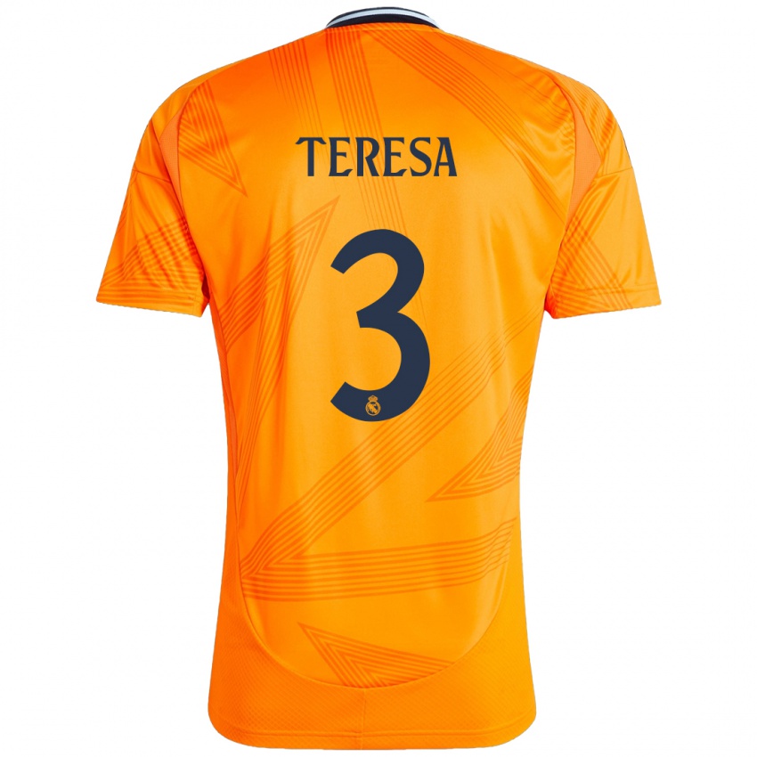 Gyermek Teresa Abelleira #3 Narancs Idegenbeli Jersey 2024/25 Mez Póló Ing