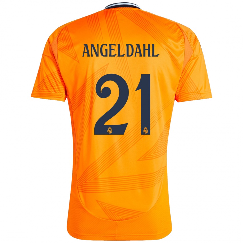 Gyermek Filippa Angeldahl #21 Narancs Idegenbeli Jersey 2024/25 Mez Póló Ing