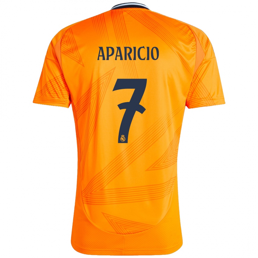 Gyermek Esteban Aparicio #7 Narancs Idegenbeli Jersey 2024/25 Mez Póló Ing