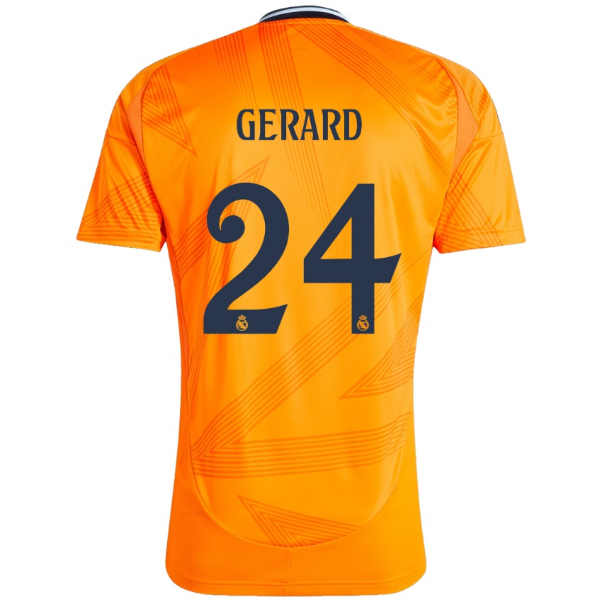 Gyermek Meline Gerard #24 Narancs Idegenbeli Jersey 2024/25 Mez Póló Ing