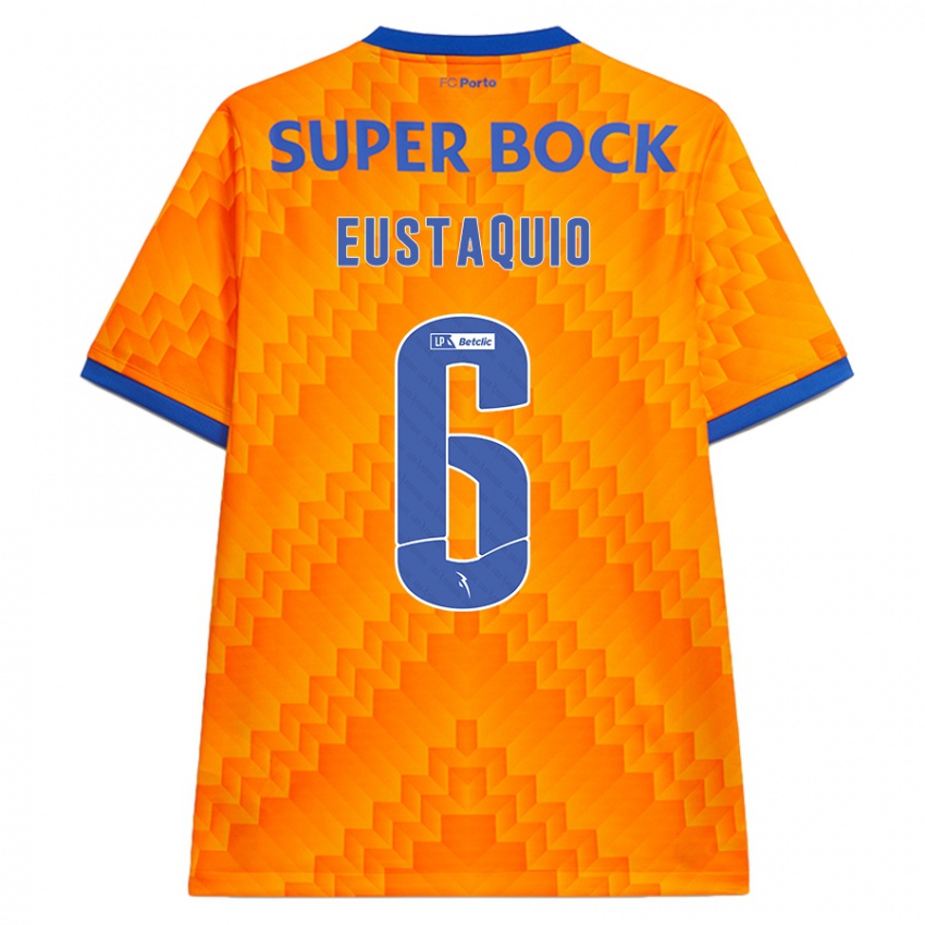 Gyermek Stephen Eustaquio #6 Narancs Idegenbeli Jersey 2024/25 Mez Póló Ing